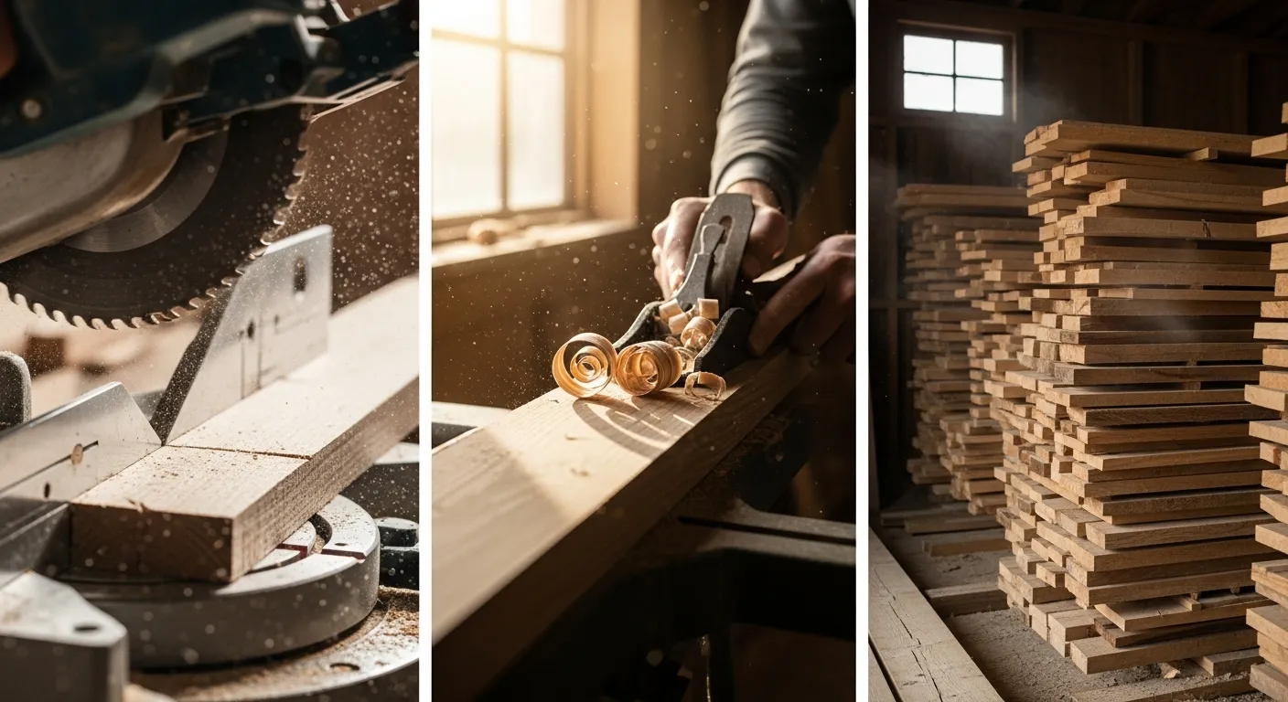 cięcie drewna na wymiar podczas obróbki w tartaku